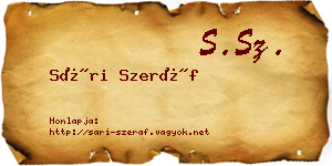 Sári Szeráf névjegykártya